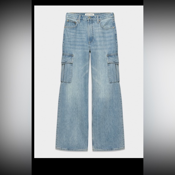 Aritzia Denim Forum Light Blue Cargo Style Wide Leg Jeans - Picture 3 of 3